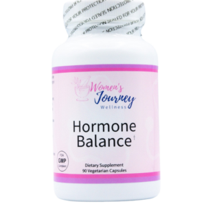 Hormone Balance supplement bottle – non-hormonal vitex and magnesium formula for women's cycle support