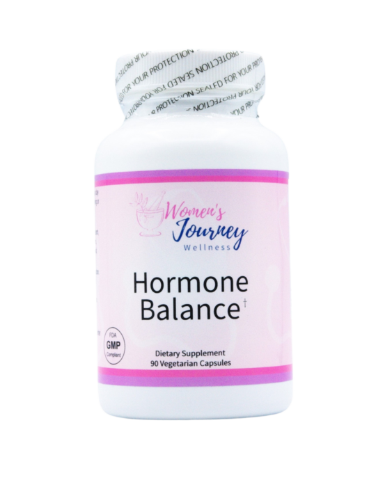 Hormone Balance supplement bottle – non-hormonal vitex and magnesium formula for women's cycle support