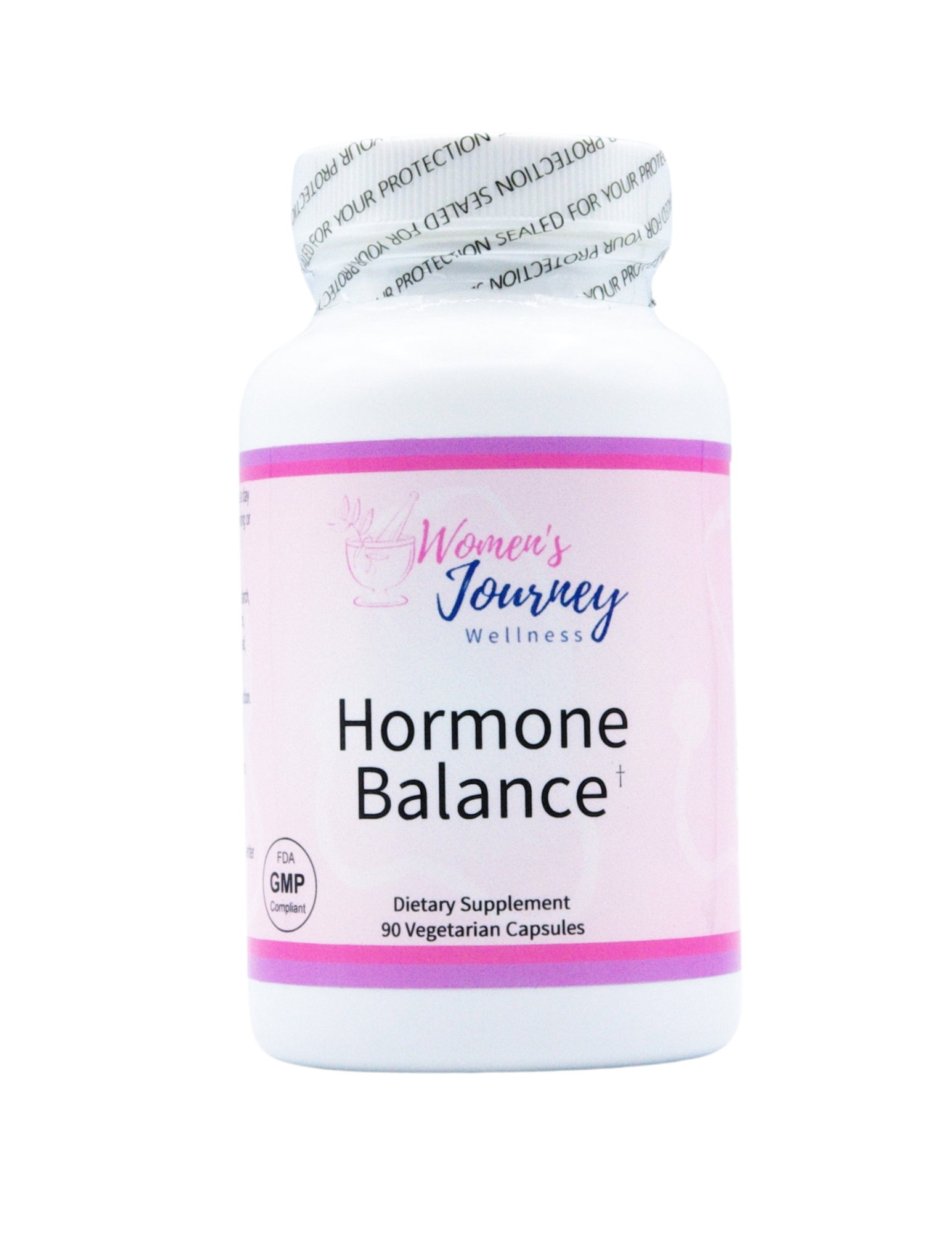 Hormone Balance supplement bottle – non-hormonal vitex and magnesium formula for women's cycle support